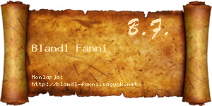 Blandl Fanni névjegykártya