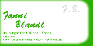 fanni blandl business card